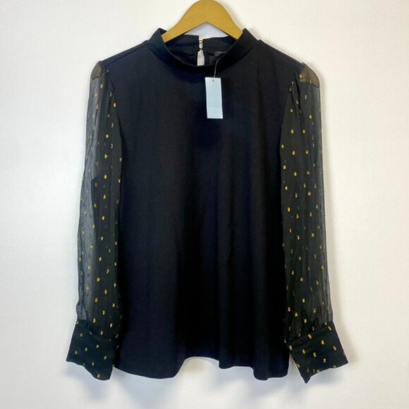 NWT Ann Taylor Sheer Sleeve Blouse - Picture 1 of 14